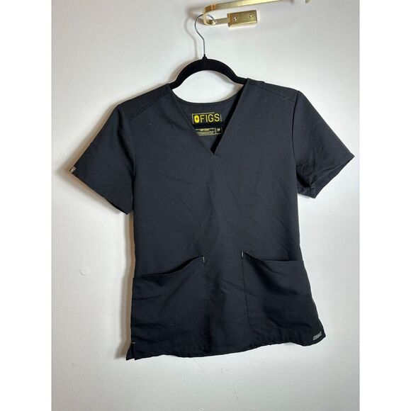 Figs Black Scrub Top Threads for Threads Size XS - Picture 1 of 5